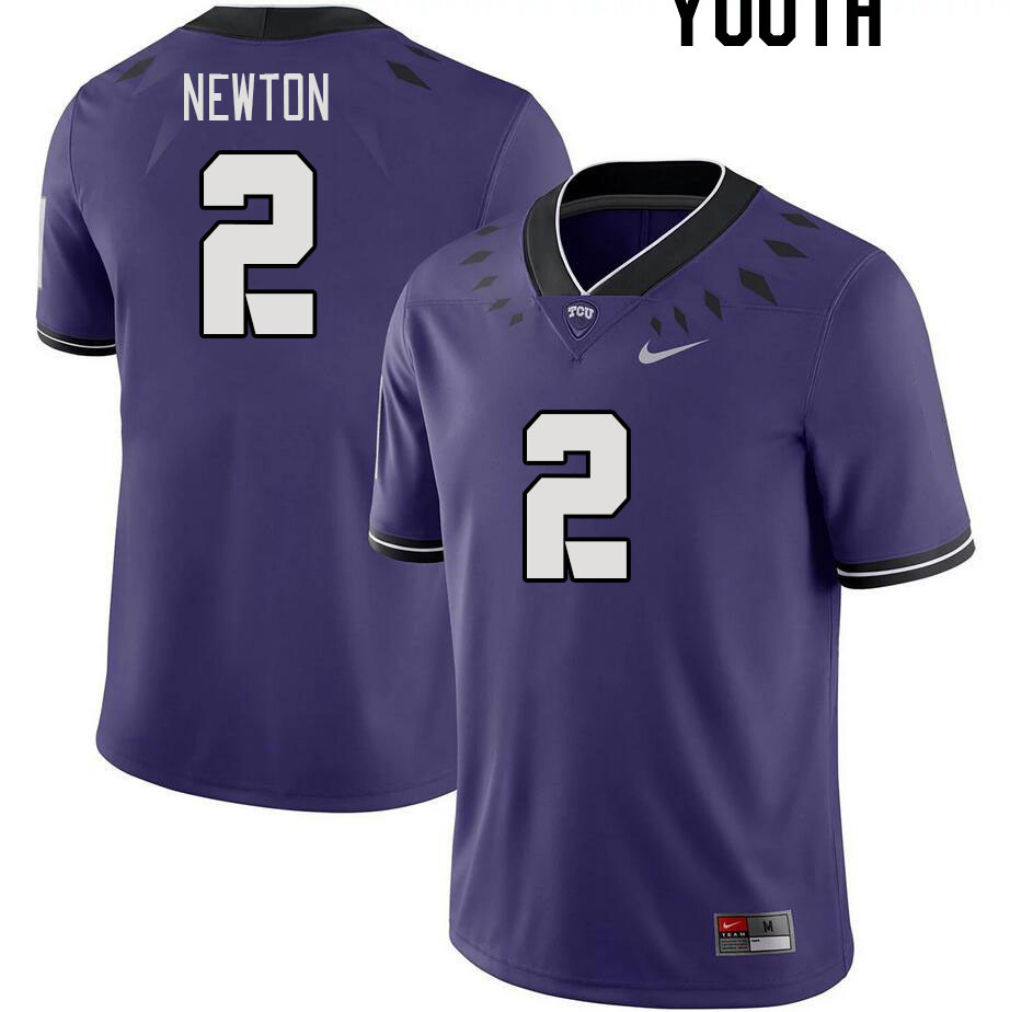 Youth #2 Josh Newton TCU Horned Frogs 2023 College Footbal Jerseys Stitched-Purple - Click Image to Close